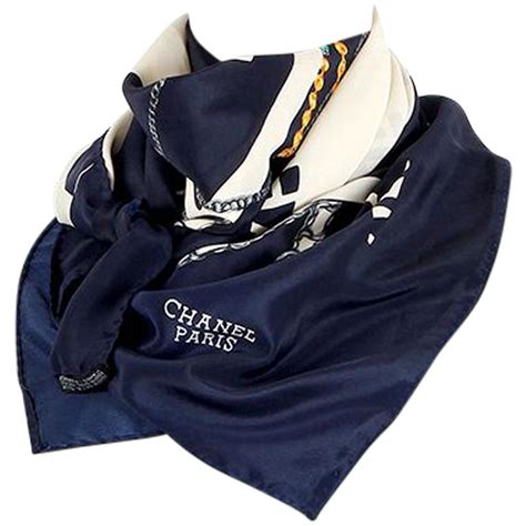 stealing chanel|Chanel scarf blue and white.